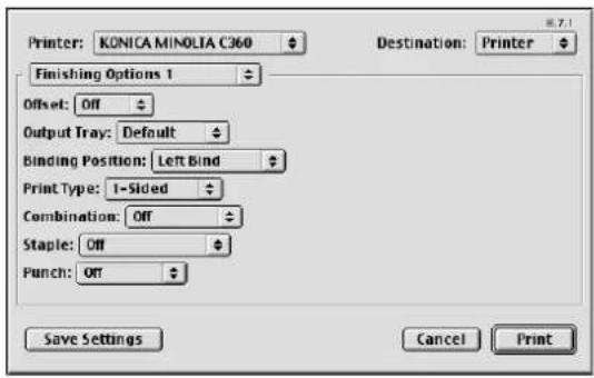 KONICA MINOLTA Bizhub C220 - Druckerspezifische Optionen (Ausgabeoptionen 1 bis 5) - 1