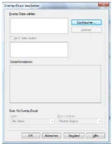 Overlay-Druck bearbeiten Overlay-Data wären Durchsuchen... Loochen go 2 Data Source Datainformationen Einst. für Overlay-Druck Digit: Abu Sumber Product Original OK Abrechen Standard Help