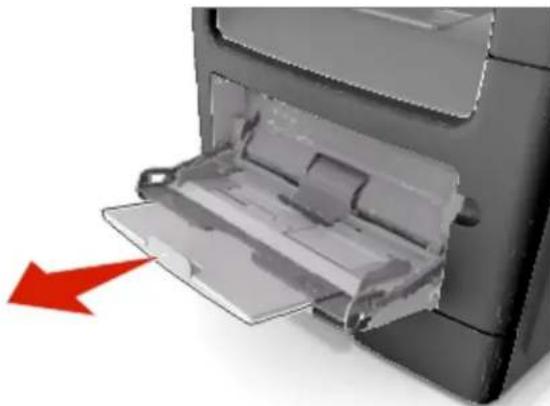 KONICA MINOLTA Bizhub 3320 - Einlegen von Druckmedien in die Universalzuführung - 2