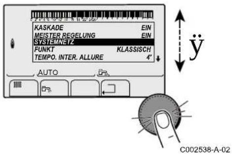 KASKADE EIN MEISTER.REGELUNG EIN SYSTEMNETZ FUNKT KLASSISCH TEMPO. INTER. ALLURE 4' AUTO C002538-A-02