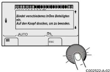 Bindet verschiedenen InOne Beteiligten ein. Auf den Knopf drucken, um zu beenden.