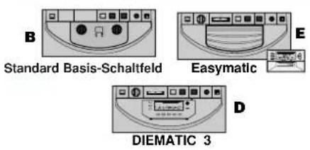 B Standard Basis-Schaltfeld E Easymatic D DIEMATIC 3
