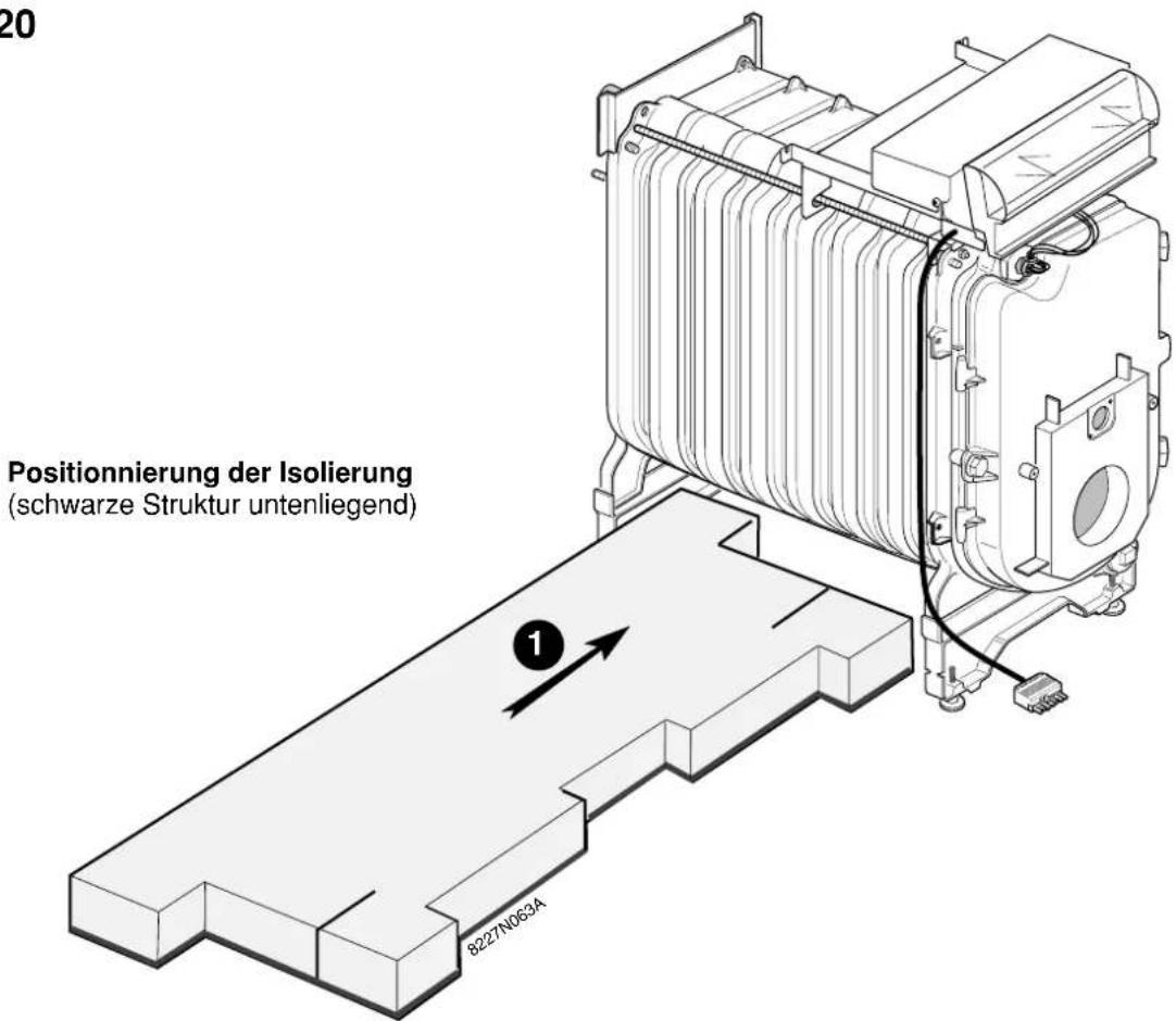Positionnierung der Isolierung (schwarze Struktur untenliegend) 8227N063A