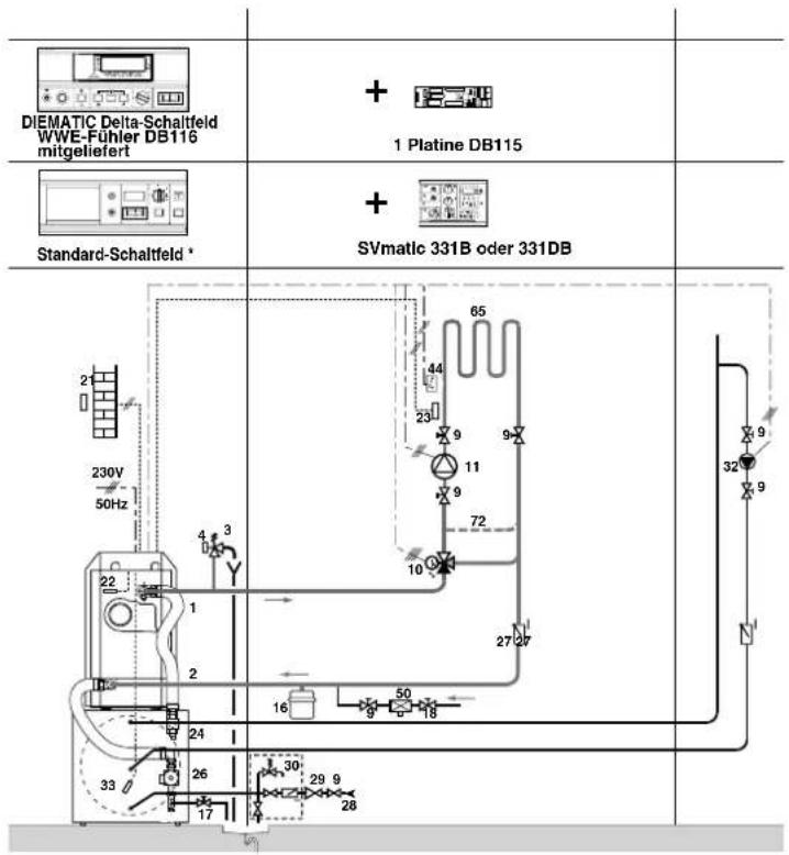 DIEMATIC Delta-Schaltfeld WWE-Fühler DB116 mitgeliefert + 1 Platine DB115 Standard-Schaltfeld * SVmatic 331B oder 331DB