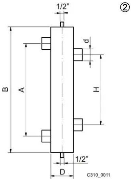 1/2" ② B A H 1/2" D C310_0011