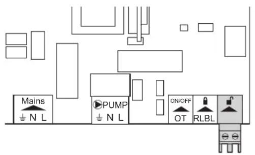 Mains N L PUMP N L ON/OFF OT RLBL
