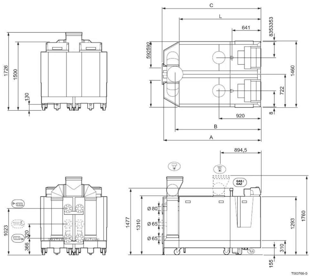 DE DIETRICH C 630 ECO - Hauptabmessungen - 2