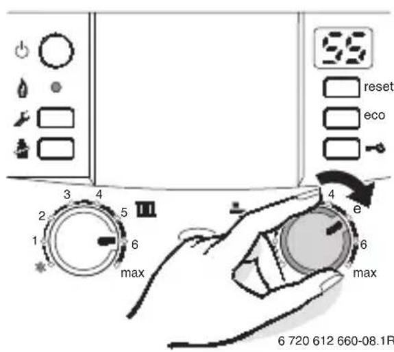 Junkers CSW 30-3 - Warmwassertemperatur einstellen - 1