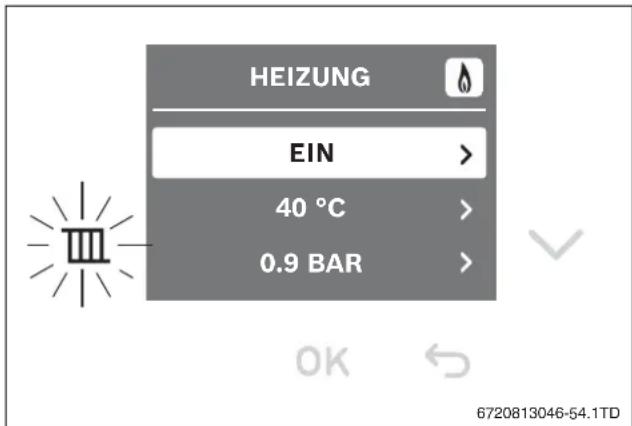 Junkers Cerapur 9000iW - Kesseltemperaturmenü - 1