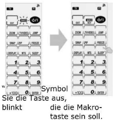 " Symbol Sie die Taste aus, blinkt die die Makro- taste sein soll.