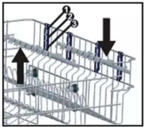 Technical diagram showing a mechanical assembly with numbered components and directional arrows indicating assembly or movement.