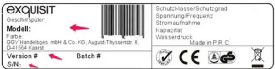 Exquisit EGSP9.3 E/B - Bitte geben Sie unbedingt an: - 1