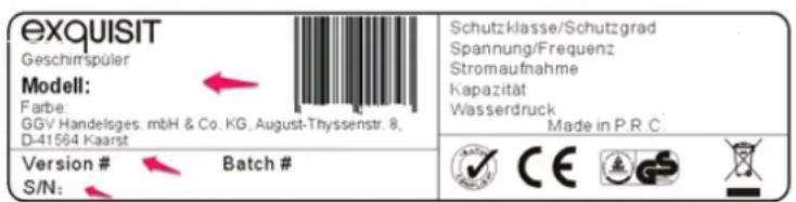 Exquisit EGSP312- E/B - Bitte geben Sie unbedingt an: - 1
