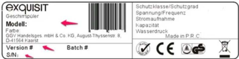 Exquisit EGSP140E - Bitte geben Sie unbedingt an: - 1