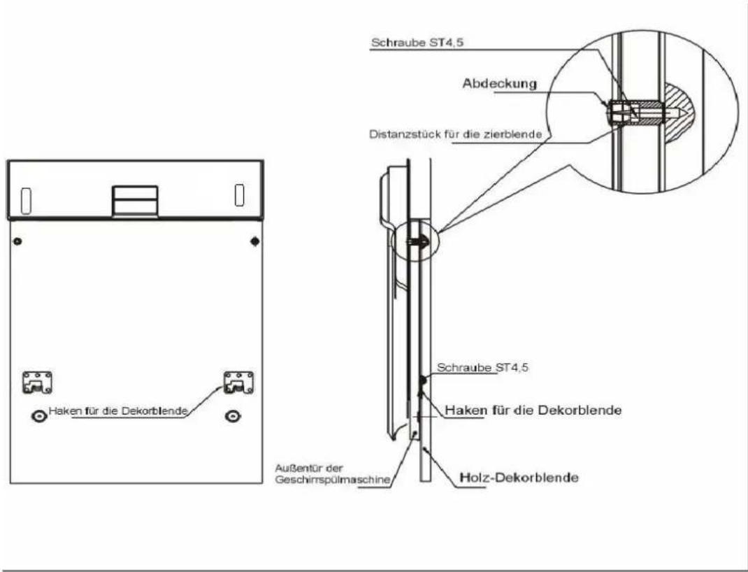 Exquisit EGSP1309 E/B - Die Höhe der Dekorplatte sollte nicht die Masse von 506-580mm unter- bzw. überschreiten. - 2