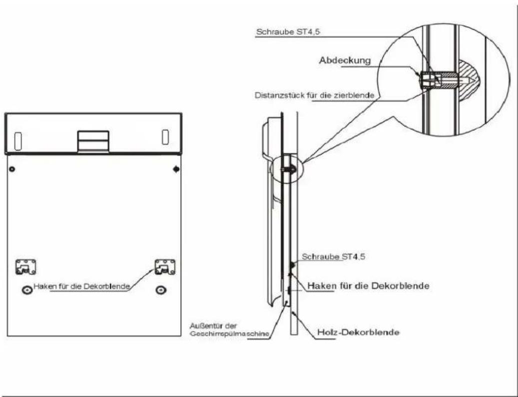 Exquisit EGSP1212 E/B - Die Höhe der Dekorplatte sollte nicht die Masse von 506-580mm unter- bzw. überschreiten. - 2