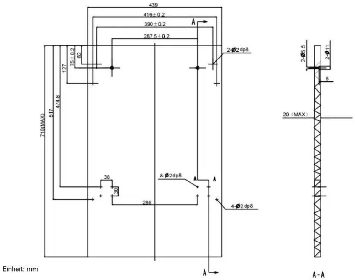 BAUKNECHT GSX 112 FD - Abmessungen der Blende und Installation - 1