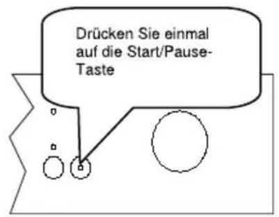 Drücken Sie einmal auf die Start/Pause- Taste