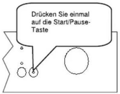 Drücken Sie einmal auf die Start/Pause- Taste