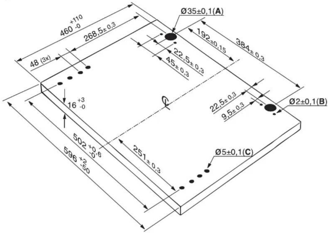 JUNO JSV5520 - Maße für das Anbringen einer Holztür - 1