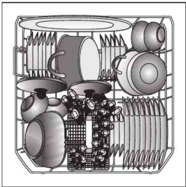 BLOMBERG GIN 9582 XB7 - Unterer Geschirrkorb Vorschlag zum Einräumen - 1