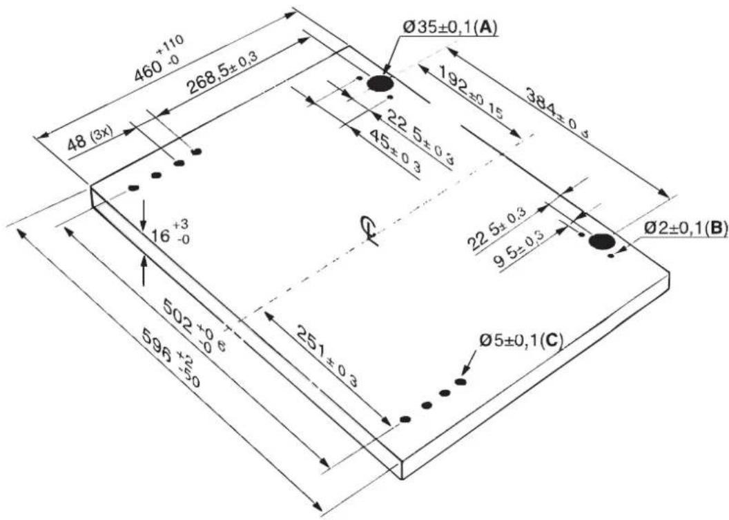 Juno Electrolux JSL45012 - Maße für das Anbringen einer Holztür - 1