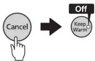 Tiger JKT-S10S - Press the [Cancel] key to turn off the Keep Warm function. - 1