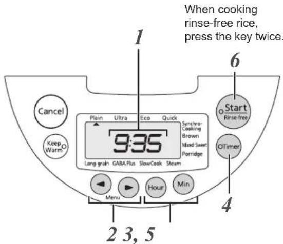 Tiger JKT-S10S - Setting the Timer - 1