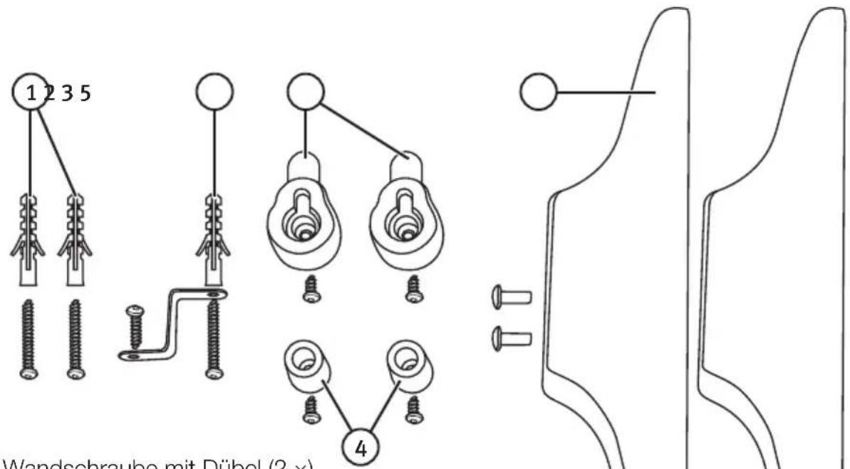 1 2 3 5 Wandschraube mit Dühel (2 x)