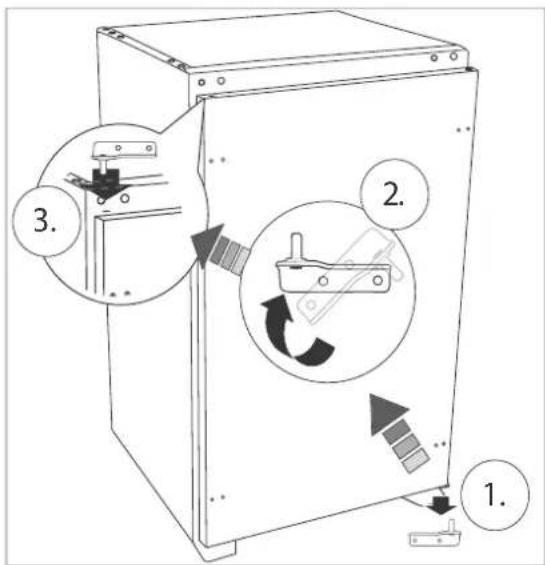 Hanseatic HEKS 8854GA1 - Changing the hinges on the refrigerator door - 4
