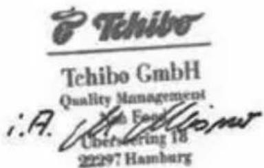 Tchibo 291793 - Einschlägige EG-Richtlinien / Governing EU-directives / Directives CE concernées : - 3