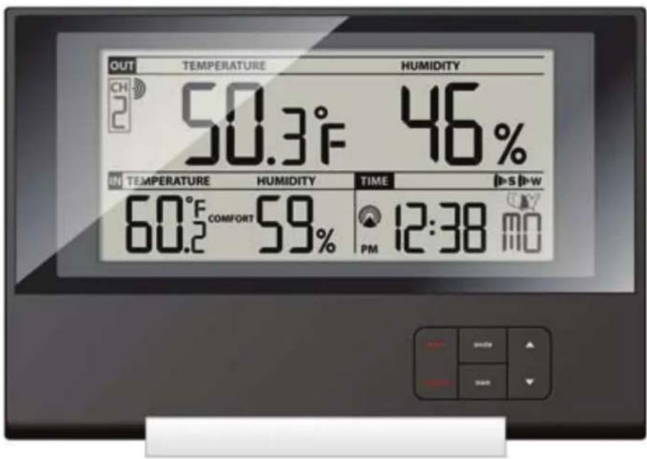 MEADE TE256W - Slim Indoor/ Outdoor Thermo-Hygrometer with Atomic Clock - 1