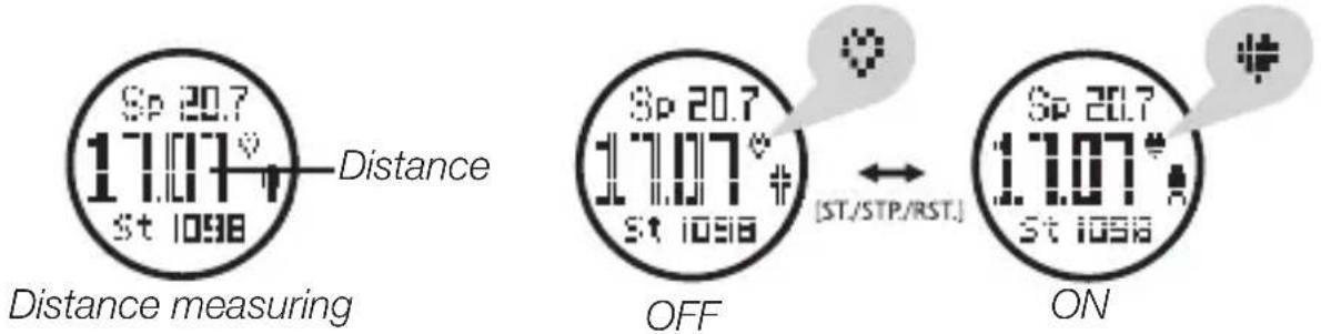 Sp 20.7 17.07° St 1098 Distance Distance measuring Sp 20.7 17.07° St 1098 OFF [ST/STP/RST.] Sp 20.7 17.07° St 1098 ON