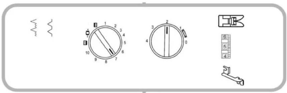 Diagram of a control panel with labeled parts including spring, dial, and adjustment knobs
