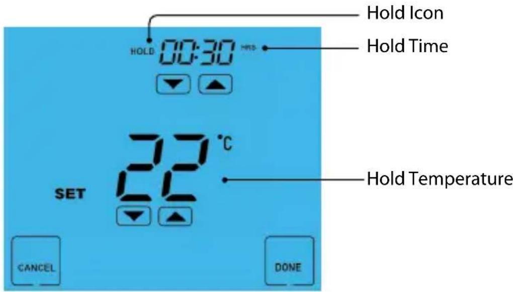 Heatmiser Touch-HWN - Temperature Hold - 2