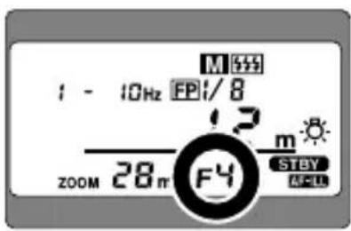 M 555 1 - 10Hz FP/8 m STBY OFF ZOOM 28π F4