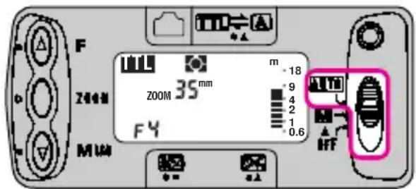 F ZOOM 35 mm m -18 9 4 2 1 0.6 HIT MUN F4