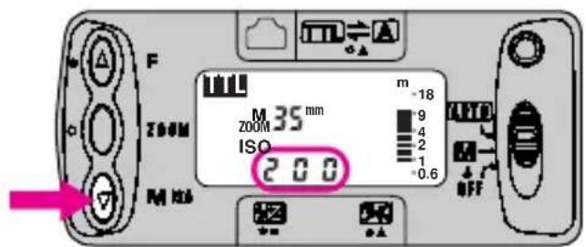 F ZOOM M 35 mm ZOOM ISO 2.00 m -18 9 4 2 1 -0.6 OFF