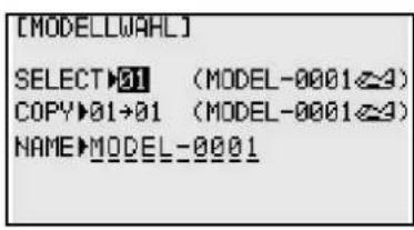 FUTABA T10CG-2.4GHz - Modell-Funktionen (MODELWAHL) - 1