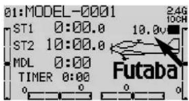 FUTABA T10CG-2.4GHz - SPANNUNGSANZEIGE - 1