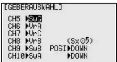 FUTABA T10CHG - VOREINSTELLUNGEN SONDERKANÄLE (GEBERWAHL) - 1