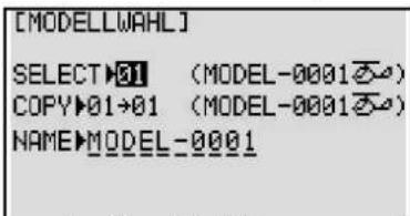 FUTABA T10CHG - MODELL-FUNKTIONEN (MODELWAHL) - 1