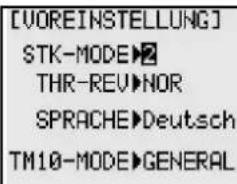 FUTABA T10CHG - STEUERKNÜPPELMODUS / SPRACHEINSTELLUNG/ - 1