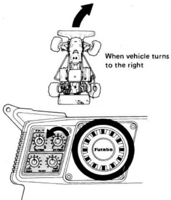 FUTABA FP2PBK - ▲ Steering Trim Knob Adjustment - 1
