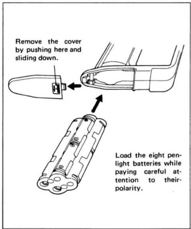 FUTABA FP2PBK - ▲LOADING THE PENLIGHT BATTERIES - 1