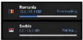 Romania 13.0-45.1 MB Downloading Serbia 6.0-13.3 MB Waiting...