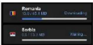 Romania 13.0.42.1 MB Downloading Serbia 0.0.15.3 MB Waiting...