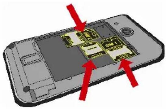 Allview A4 All - Placing the SIM cards, the memory card and the battery - 1