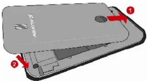 Allview A4 All - Einführung der SIM Karten, der Speicherkarten und des Akkus - 3