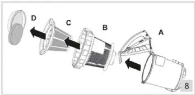 MIA Eco Power Cyclone BS 5562 - How to clean the filters: - 2